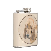 Bloedhond schilderen - Kute Original Dog Art Heupfles (Rechts)