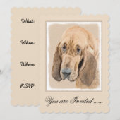 Bloedhond schilderen - Kute Original Dog Art Kaart (Voorkant / Achterkant)