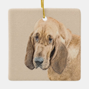 Bloedhond schilderen - Kute Original Dog Art Keramisch Ornament