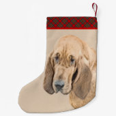 Bloedhond schilderen - Kute Original Dog Art Kleine Kerstsok (Achterkant)