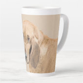 Bloedhond schilderen - Kute Original Dog Art Latte Mok (Rechterhoek)