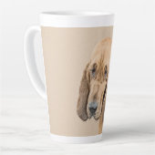 Bloedhond schilderen - Kute Original Dog Art Latte Mok (Linkerhoek)