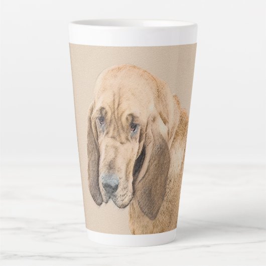 Bloedhond schilderen - Kute Original Dog Art Latte Mok (Voorkant)