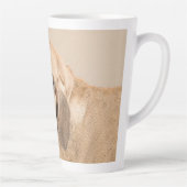 Bloedhond schilderen - Kute Original Dog Art Latte Mok (Rechts)