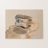 Bloedhond schilderen - Kute Original Dog Art Legpuzzel (Horizontaal)