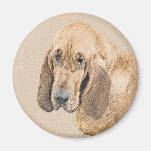 Bloedhond schilderen - Kute Original Dog Art Magneet