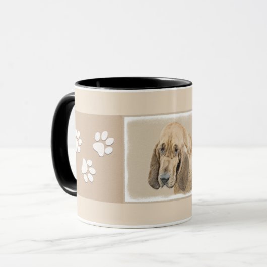 Bloedhond schilderen - Kute Original Dog Art Mok (Voorkant links)