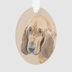 Bloedhond schilderen - Kute Original Dog Art Ornament