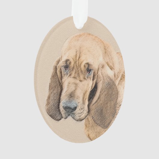 Bloedhond schilderen - Kute Original Dog Art Ornament (achterkant)