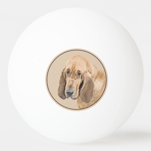 Bloedhond schilderen - Kute Original Dog Art Pingpongbal (Voorkant)
