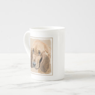 Bloedhond schilderen - Kute Original Dog Art Porselein Kop