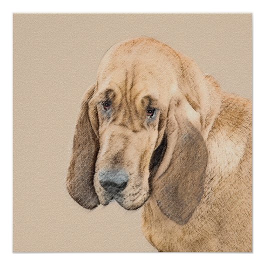 Bloedhond schilderen - Kute Original Dog Art Poster (Voorkant)