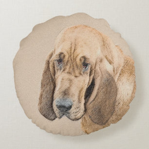Bloedhond schilderen - Kute Original Dog Art Rond Kussen