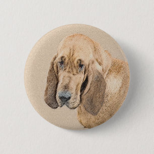 Bloedhond schilderen - Kute Original Dog Art Ronde Button 5,7 Cm