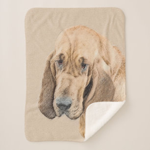 Bloedhond schilderen - Kute Original Dog Art Sherpa Deken