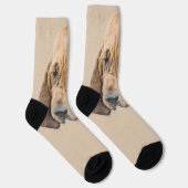 Bloedhond schilderen - Kute Original Dog Art Sokken (Rechts)