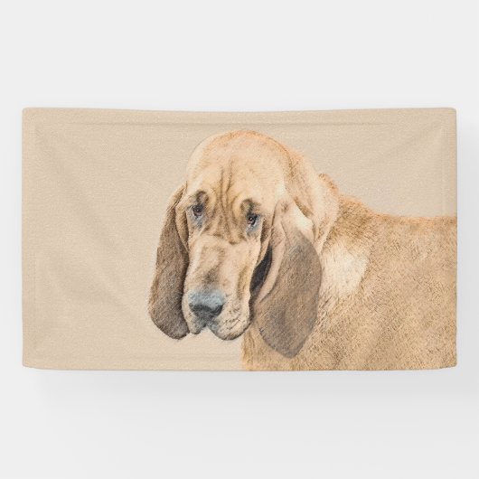 Bloedhond schilderen - Kute Original Dog Art Spandoek (Horizontaal)