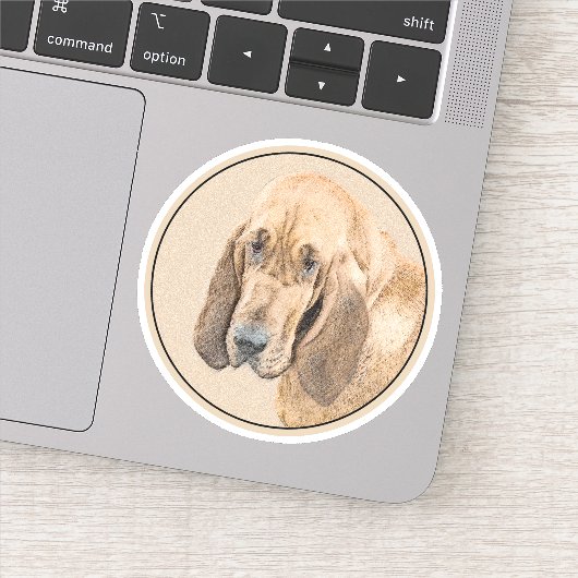 Bloedhond schilderen - Kute Original Dog Art Sticker (Detail)