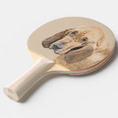 Bloedhond schilderen - Kute Original Dog Art Tafeltennisbatje (Voorkant Gekanteld)