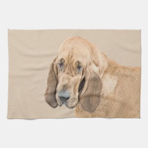 Bloedhond schilderen - Kute Original Dog Art Theedoek