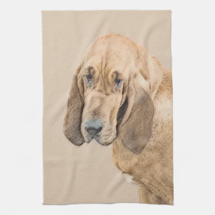 Bloedhond schilderen - Kute Original Dog Art Theedoek