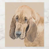 Bloedhond schilderen - Kute Original Dog Art Wijn Etiket (Enkel label)
