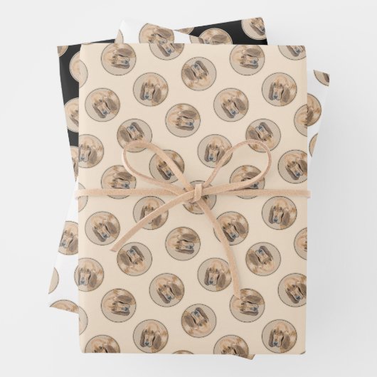 Bloedhond Schilderij Rood Schattige Scent Hound Do Inpakpapier Vel (In situ)