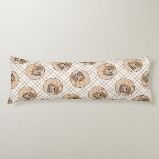 Bloedhond Schilderij Rood Schattige Scent Hound Do Lichaamskussen (Voorkant)