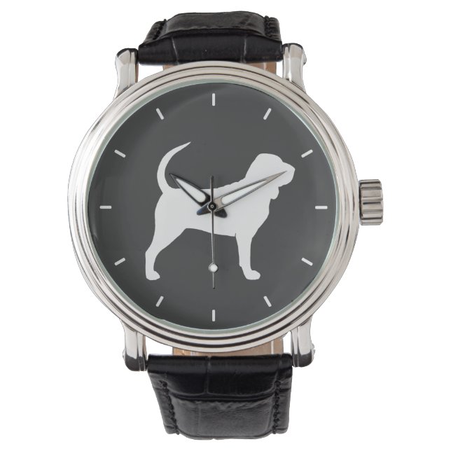 Bloedhond Silhouet Horloge (Voorkant)