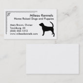 Bloedhond Silhouette Black en White Pet Visitekaartje (Voorkant / Achterkant)