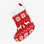 Bloedhond Silhouetten vakantiepatroon Schattige Kleine Kerstsok (Achterkant (Hangend))