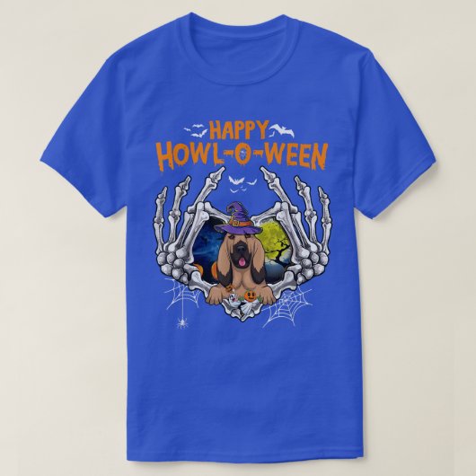Bloedhond Skeleton Heart Happy HowlOWeen Costume T-shirt (Design voorkant)