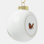 Bloedhond slee trekken keramische bal ornament (Links)