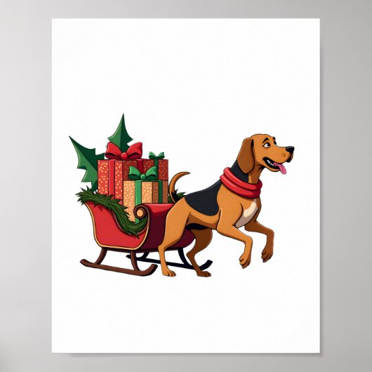 Bloedhond slee trekken poster (Voorkant)