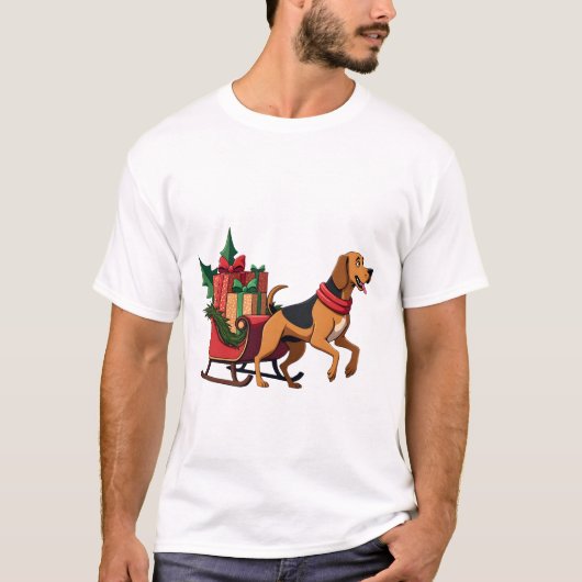 Bloedhond slee trekken t-shirt (Voorkant)