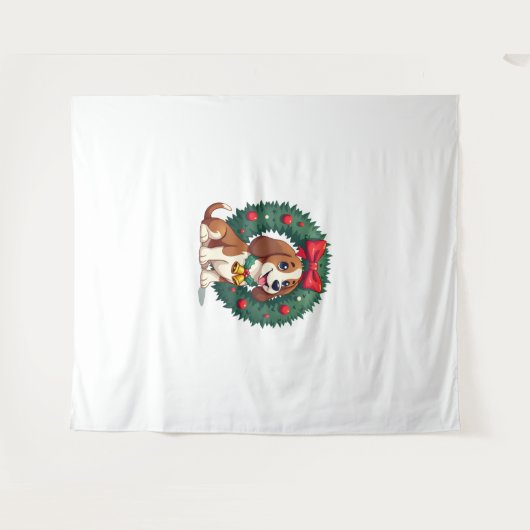 Bloedhond Sleigh Puller hond Wandkleed (Voorkant (horizontaal))