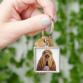 Bloedhond (St. Hubert Hound) met gesloten ogen, Sleutelhanger (Hand)