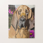Bloedhond tegen Roze Cosmos Legpuzzel (Verticaal)