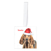 Bloedhond Twee foto kerstvakantie Decoratie (Voorkant)