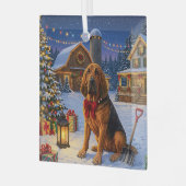 Bloedhond Vakantie  Glas Ornament (Voorkant links)