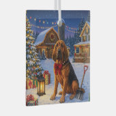 Bloedhond Vakantie  Glas Ornament (Voorkant Rechts)