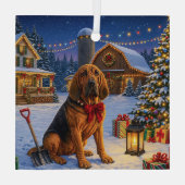 Bloedhond Vakantie  Glas Ornament (Achterkant)