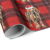 Bloedhond Vakantie Red Plaid Kerstmis Cadeaupapier (Rol Hoek)