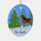 Bloedhond Versiering kerstboom Keramisch Ornament (Rechts)