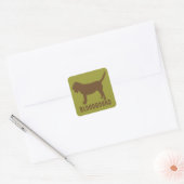 bloedhond vierkante sticker (Envelop)
