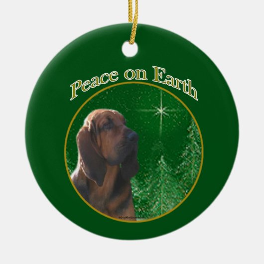bloedhond vrede keramisch ornament (Voorkant)