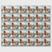 Bloedhondhond in Sneeuw Kerstmis Cadeaupapier (Vlak)