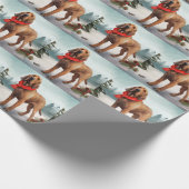 Bloedhondhond in Sneeuw Kerstmis Cadeaupapier (Hoek)