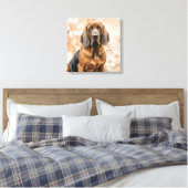 Bloedhondhondliefhebber en perzikbloesem canvas afdruk (Insitu (Slaapkamer))