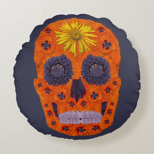 Bloedhuid 1 rond kussen (Voorkant)